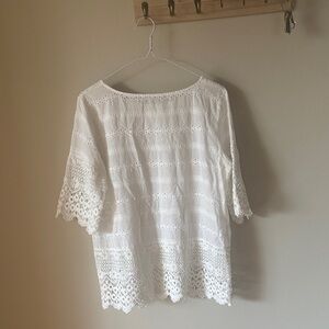 Elegant White Lace Women's Top